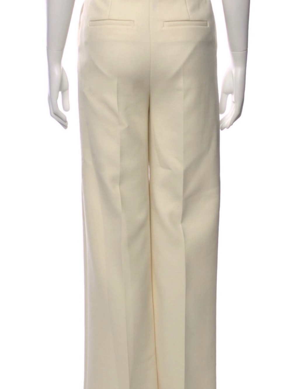 Sezane Ivory Wide-Leg Trousers